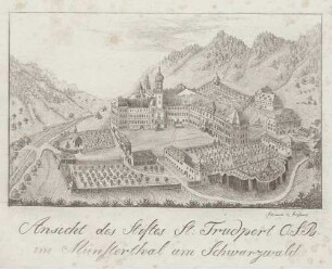 Ansicht des Stiftes St. Trudpert O.S.B. im Münsterthal am Schwarzwald