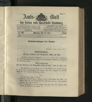 No. 139, 11. Juli 1915