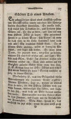 Schöner Tod eines Knaben.