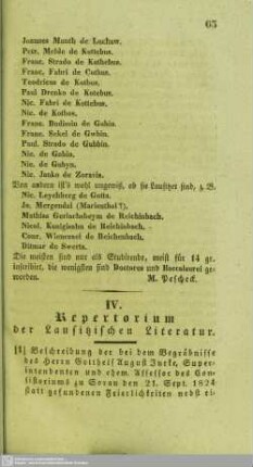 Repertorium der Lausitzischen Literatur