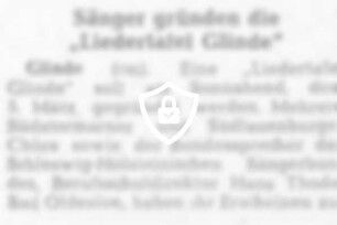 Sänger gründen die "Liedertafel Glinde"