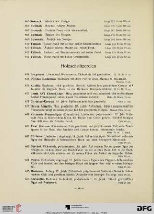 Holzschnitzereien (Nr. 674-686)