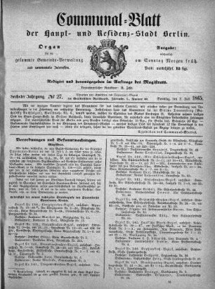 1865,27: No. 27, 2. Juli 1865