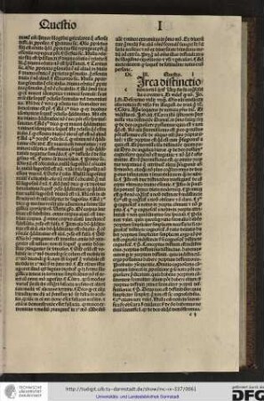 Distinctio III, questio I.