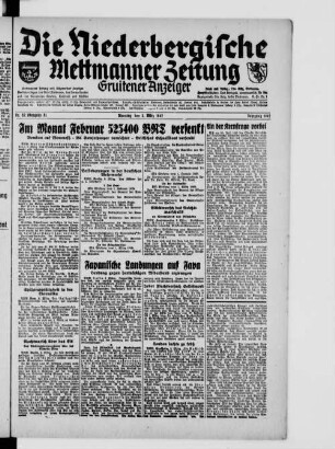 Die Niederbergische Mettmanner Zeitung. 1941-1950