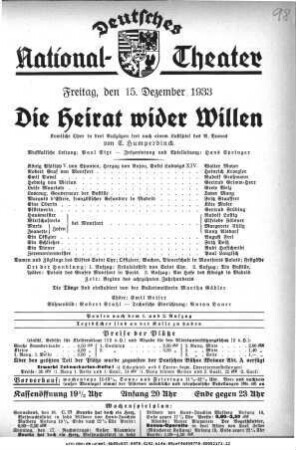 Die Heirat wider Willen