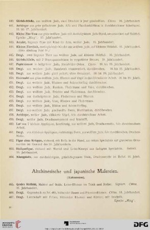 Altchinesische und japanische Malerein (Nr. 465-480)