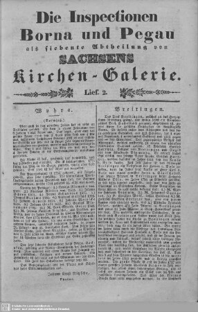 Wyhra (Beschluß), Breitingen, Ramsdorf, Zeschwitz, Frohburg : 2. Lieferung