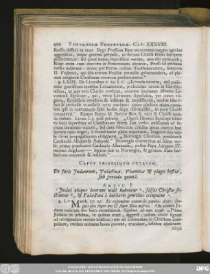 Caput Trigesimum Octavum. De fatis Iudaeorum, Palaestinae, Phaeniciae & plagis bestiae, sub periodo quintâ.