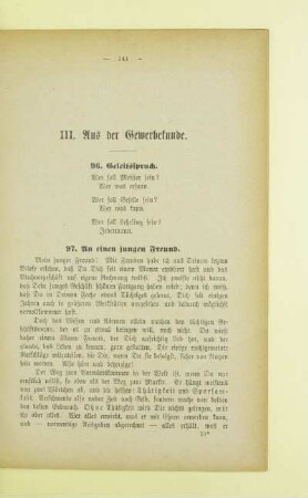 III. Aus der Gewerbekunde