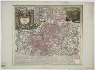Karten vom Fürstbistum Bamberg und der Diözese Kärnten, Ansicht von Schloss Weißenstein (Pommersfelden), 1:260 000, Kupferstich, nach 1756