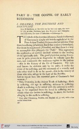Part II: The gospel of early Buddhism