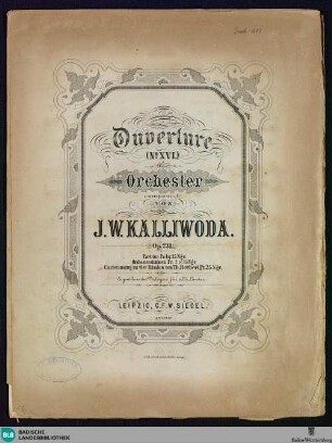Ouverture (No. XVI) für Orchester : Op. 238