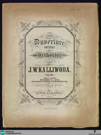 Ouverture (No. XVI) für Orchester : Op. 238