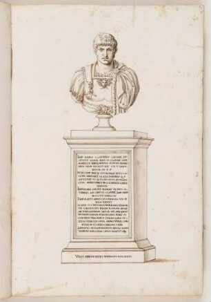 Bildnisbüste des römischen Kaisers Nero, in: Series continuata omnium Imperatorum [...], Bd. 1, Bl. 6