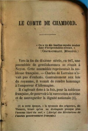 Portraits politiques au dix-neuvième siècle. 22, Le Comte de Chambord