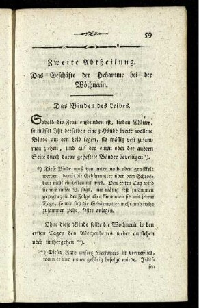 Das Binden des Leibes.