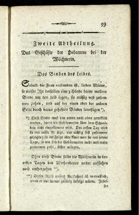 Das Binden des Leibes.