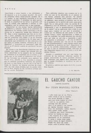 El gaucho cantor : Canto cuarto