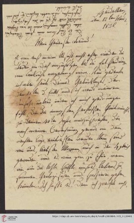 Korrespondenz Friedrich Wilhelm Umbreit / Carl Ullmann: Brief von Friedrich Wilhelm Carl Umbreit an Carl Ullmann