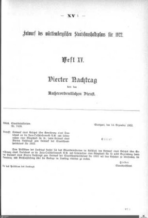 Staatshaushaltsplan 1922, Heft 15