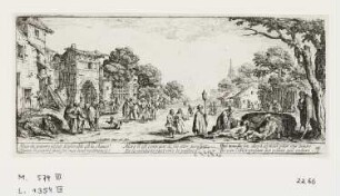 Sterbende am Straßenrand, Blatt 16 der Folge "Les misères et les malheurs de la guerre"