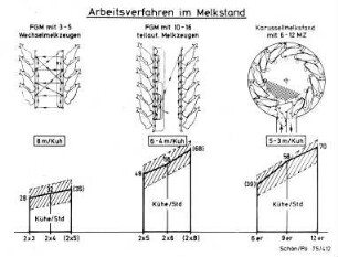 Arbeitsverfahren im Melkstand