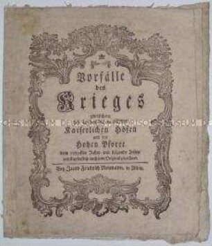 Berichte über die Vorfälle im russisch-österreichischen Türkenkrieg 1787-1792