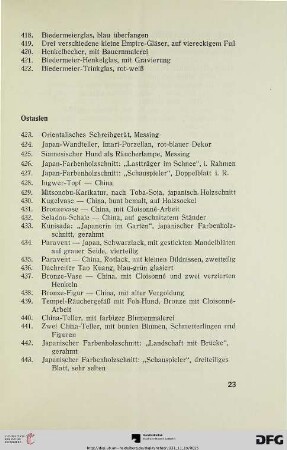 Ostasien (Nr. 423-443)
