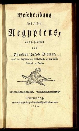 Beschreibung des alten Aegyptens