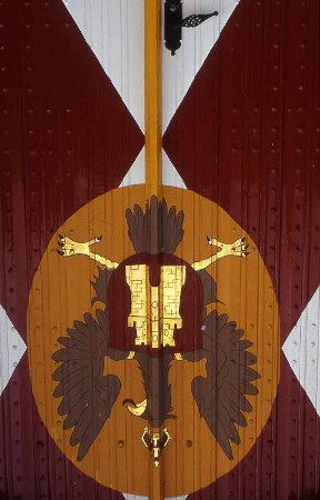 Middelburg - Rathaustür : Die Rathaustür in Middelburg, aufgenommen 2001
