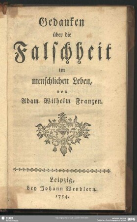 Gedanken über die Falschheit im menschlichen Leben