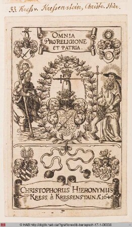 Wappen des Christoph Hieronymus Kress von Kressenstein
