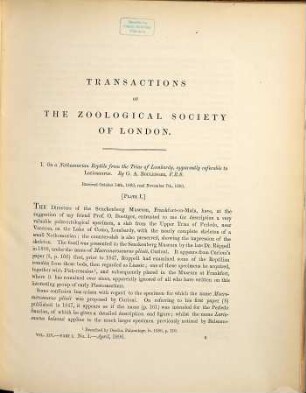 Transactions of the Zoological Society of London. 14. 1898