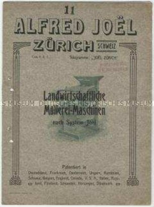 Mühlen der Maschinenfabrik Alfred Joël in Zürich