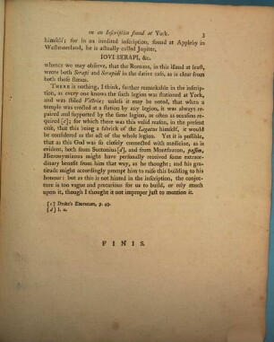 An Inscription in honour of Serapis found at York illustrated : Read at the Society of Antiquaries 2. April 1772