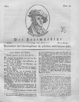 Nro. 39., Freitag, den 24. Februar 1809