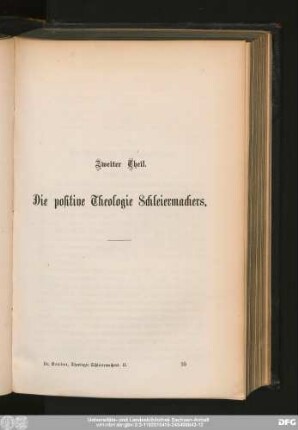 Zweiter Theil. Die positive Theologie Schleiermachers.