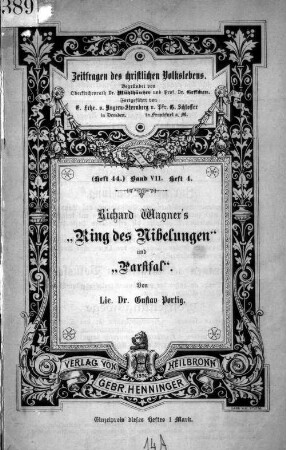 Richard Wagner's "Ring des Nibelungen" und "Parsifal"