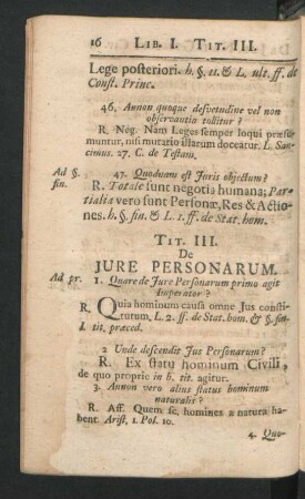 Tit. III. De Iure Personarum