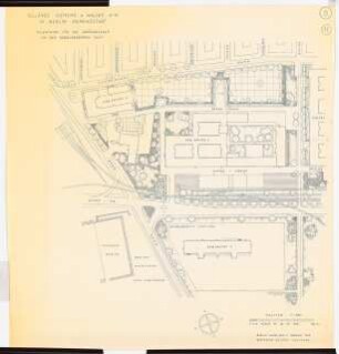 Gartenanlage Siemens & Halske, Berlin-Siemensstadt: Teilentwurf für die Grünanlagen an den Gebäudegruppen 11,2,9 1:500