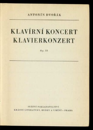 Klavírní koncert : op. 33