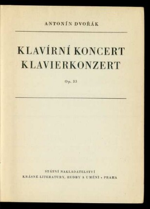 Klavírní koncert : op. 33
