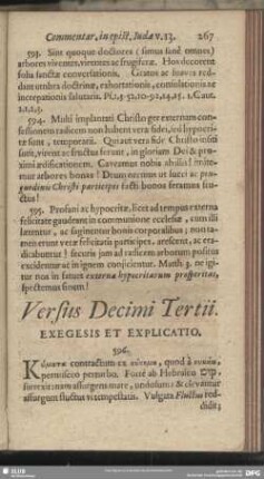 Versus Decimi Tertii Exegesis Et Explicatio
