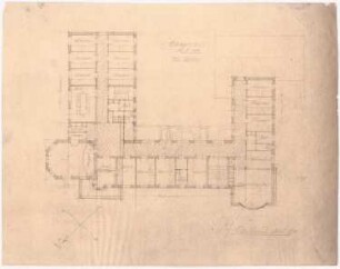 Krankenhaus, Clerf (Clervaux): Obergeschossgrundriss 1:200 (3. Entwurf)
