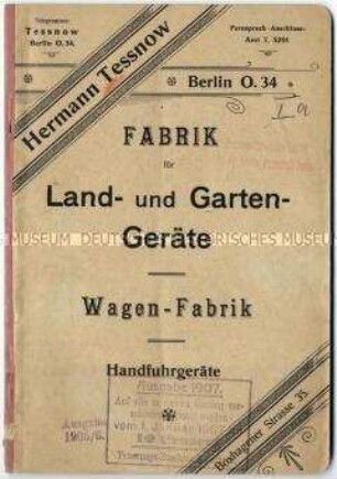 Katalog über landwirtschaftliche Geräte