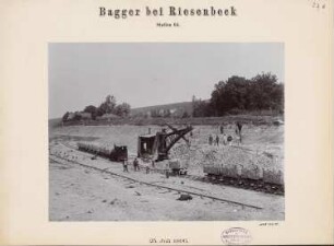 Dortmund-Ems-Kanal. Stat. 61, Riesenbeck: Ansicht mit Bagger