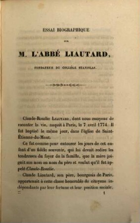Mémoires de l'abbé Liautard, 1