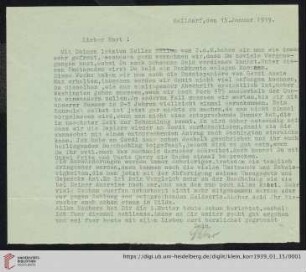 Korrespondenz von Alice und Ludwig Klein: Brief von Ludwig Klein an Kurt Klein