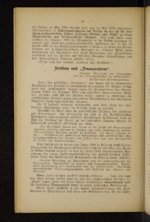 Freisinn und "Finanzreform".
